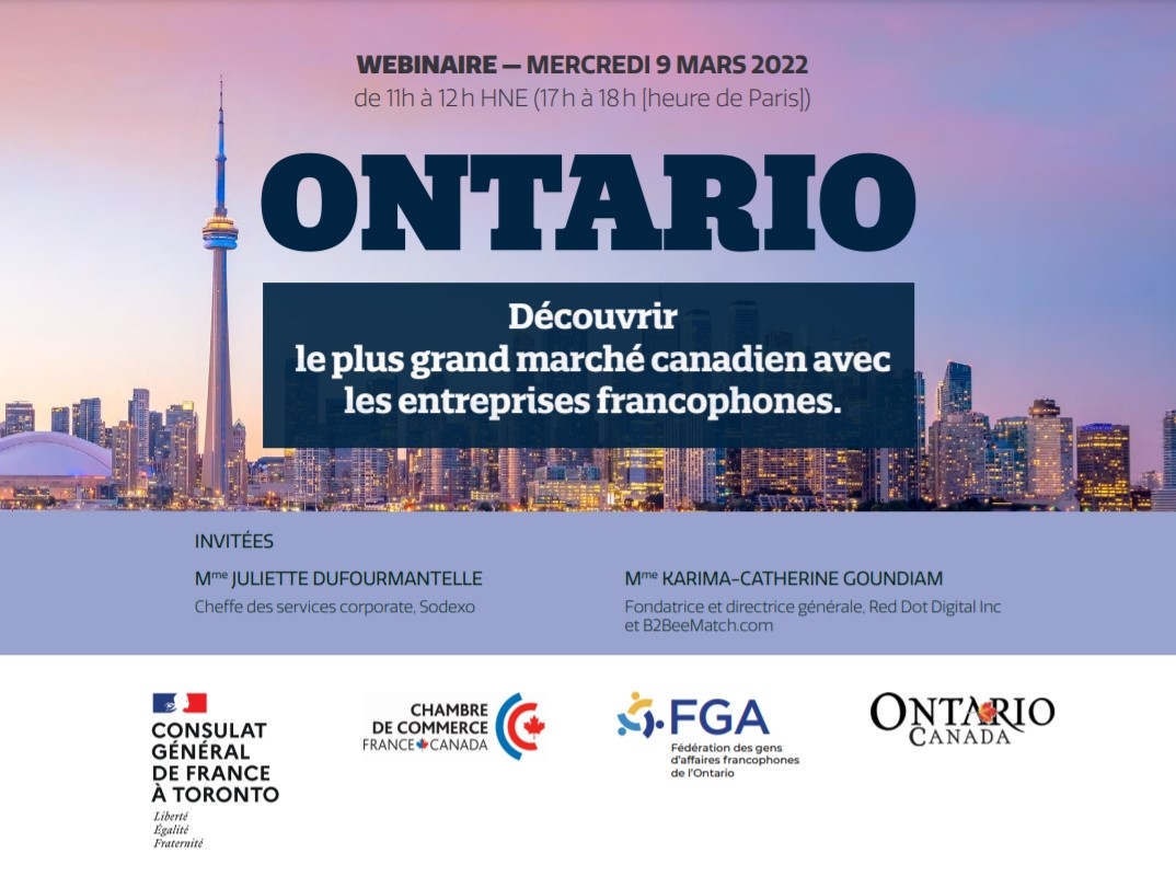 Webinaire : découvrir le plus grand marché canadien avec les entreprises francophones en Ontario